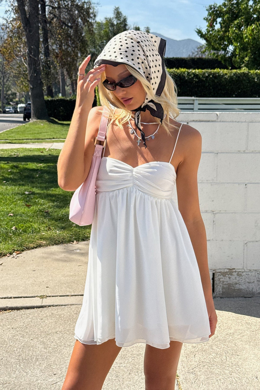 Ariellah Chiffon Babydoll Mini Dress