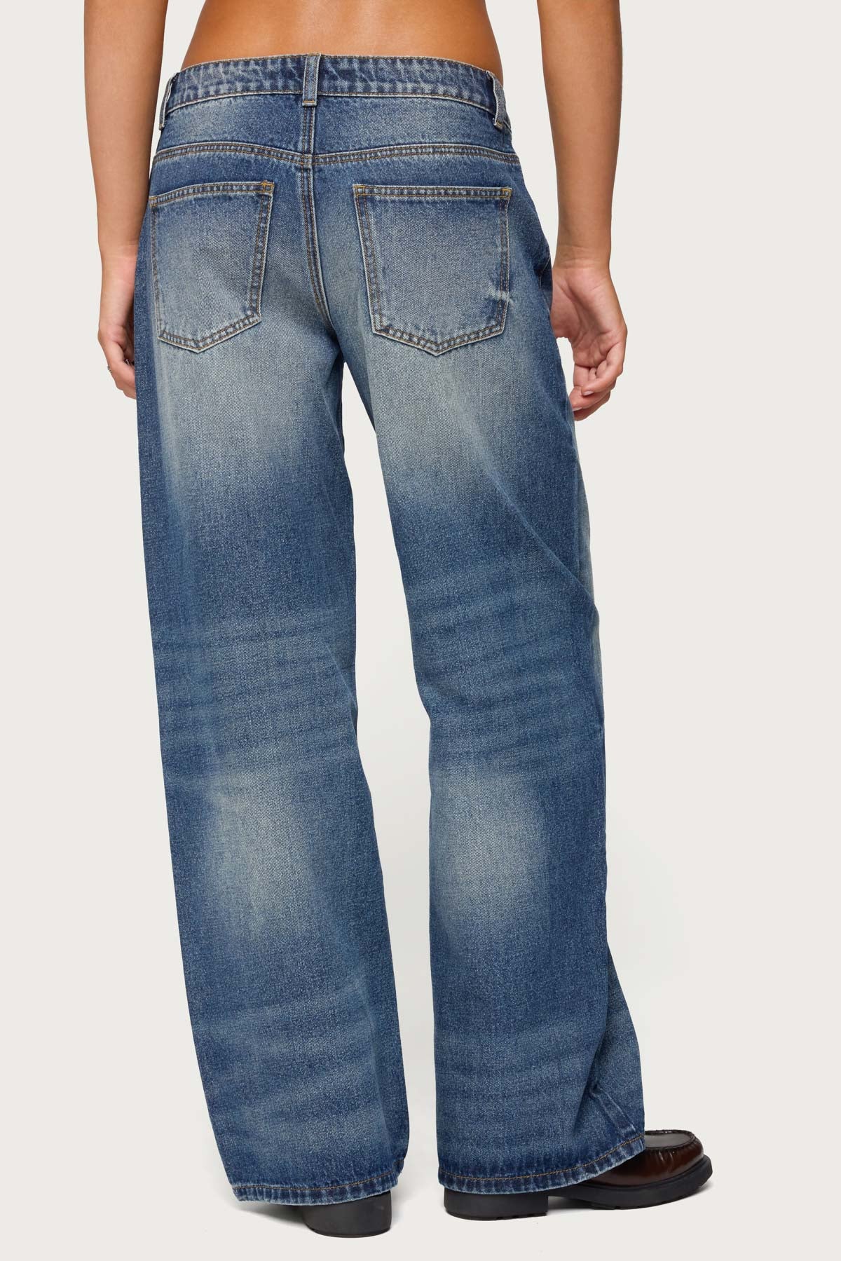 Raelynn Washed Low Rise Baggy Jeans