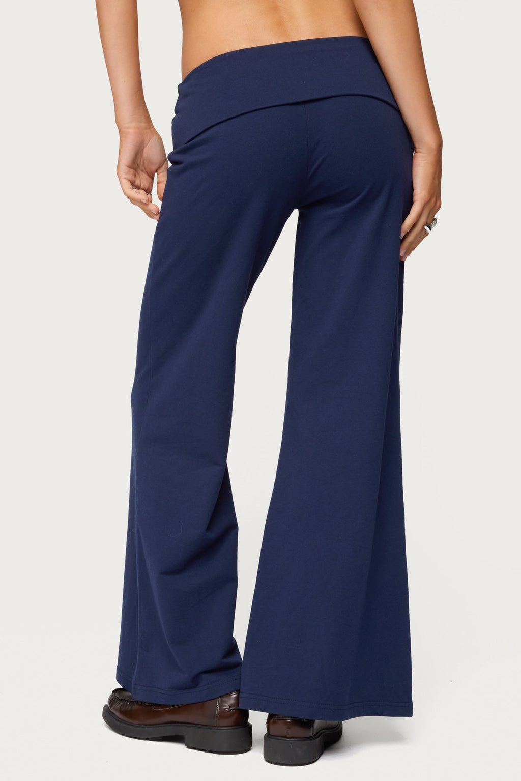 Petite Wide Leg Fold Over Pants