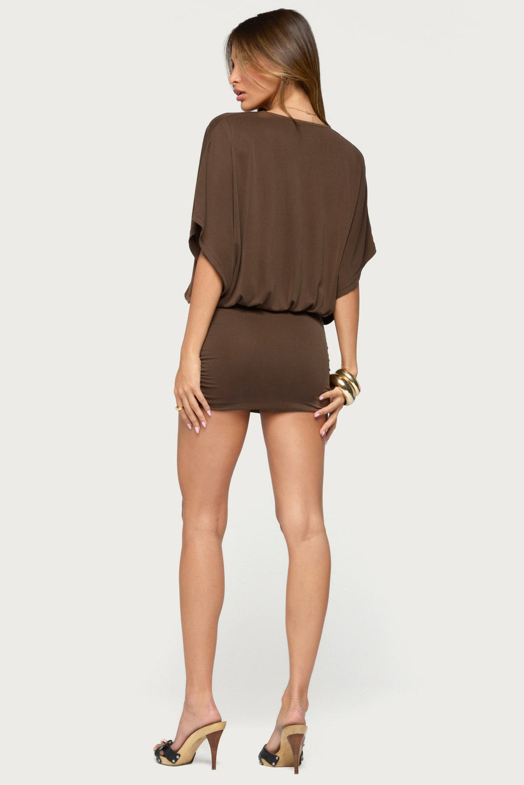 Jella Plunge V Neck Mini Dress